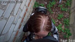 Real Risky Garage Blowjob Ends Mouthful Cum Swallow!