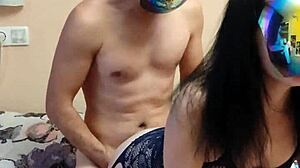 skinny amateur wife in lingerie tries wet pussy anal with cute hubby