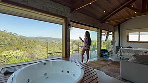 renatinha's big latina tits tempt in secluded cabin