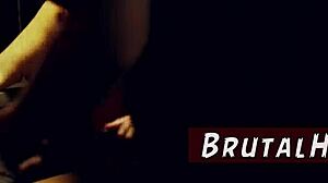 Teen slave's swollen pussy pumped during rough bdsm massage sex