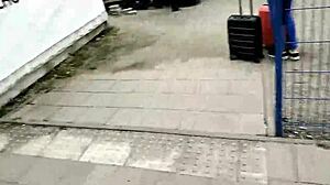 wanna see this ladyboy stroke hard on the road?