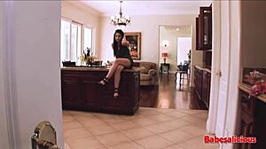 Petite Latina teen's tight pussy stretched by massive black cock