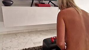 wife squirts wildly riding sybian while failing tetris challenge