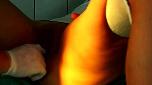 Nurse spreads patient wide for vibrator gyno exam play