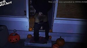 Vampires' Masked Kiss Turns Into Bent Over Big Ass Halloween Doggystyle