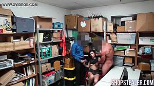 Thief teen sucks cocks bends over for hardcore group doggystyle!