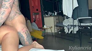 i feel the heat as tatuado brazilian stud fucks curvy gym latina hard