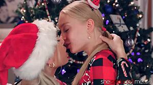 Busty blonde Kay Lovely tongues bestie Braylin's wet pussy!