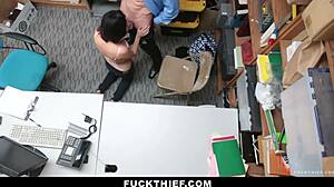 TEEN SHOPLIFTER FUCKS COP AFTER BARGAINING - now bent over hard