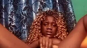 Tiny Black Teen Fingers Squirting Pussy Deep Masturbating Hardcore