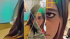 Shemale Strips Nude in Bathroom Ripping Clothes Off Teasing