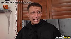 Blonde with big tits and shaved pussy plays intimately