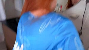 Redhead nympho begs for rough doggystyle in bathroom toilet!