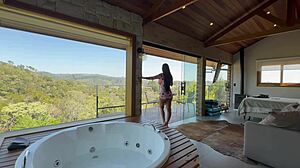 renatinha's big latina tits tempt in secluded cabin