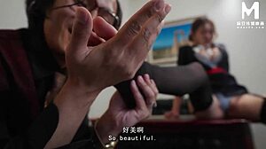 blue sky stewardess cosplay bends over big ass for group creampie threesome