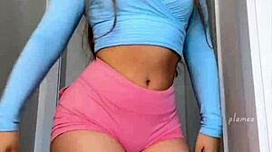 i shake my tight shorts showing off this big latina ass