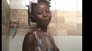 wanna shower with this ebony babe? full homemade double penetration video