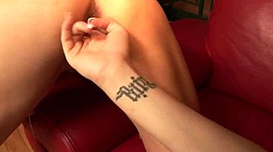 Blonde lesbians Payton Leigh and Eden Adams tongue pussies with strapon!