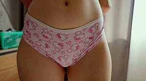 trying on panties thongs in fitting room tease