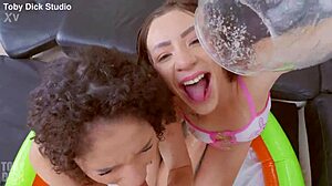 Bruna santos gih spanic gag on cocks in messy anal atm threesome party