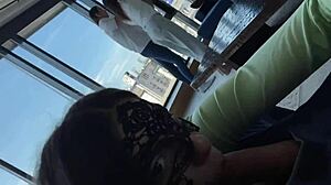 Craving a sloppy backstage blowjob after crazy public threesome workout?