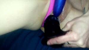 Skinny young wife stretches pussy homemade on first monster bbc