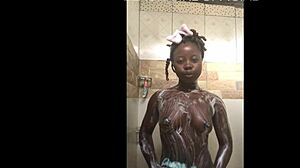 wanna shower with this ebony babe? full homemade double penetration video