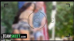 Stepdaughters host dirty stepfathers' day gangbang with tight pussies and perky tits