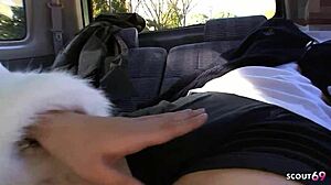 skinny teen with tight pussy blows stranger in car at casting??