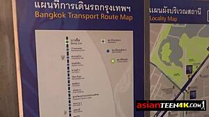 Sex tourist hunts petite Asian teen for outdoor fuck