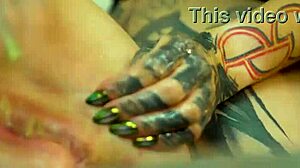 two goth pierced babes fist asses and fuck friend till gaping orgasms