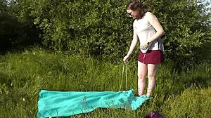 imagine this cute brunette nudist flashing pussy ass on wild beach...