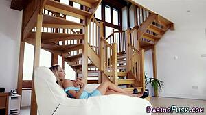 european babe's classy face jizzed after heels blowjob