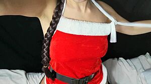 Christmas Maid Facesits Big Tits Owner Till Wet Orgasm