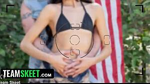 Stepdaughters host dirty stepfathers' day gangbang with tight pussies and perky tits