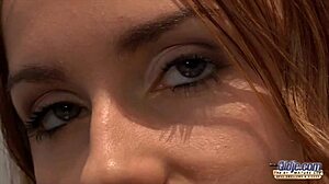 Pierced Tongue Redhead Swallows Old Man's Hot Load