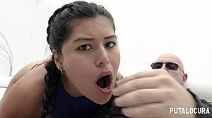 Lorena S gags on cock as sexy Colombian big ass gets destroyed deepthroat style