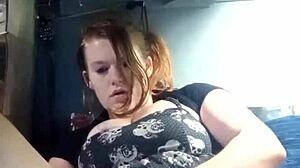 she hikes up her dress fingering pussy wildly with toys inside