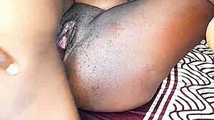 Ebony babe pussy pounded doggystyle bent over no condom creampie