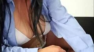 Wet curvy latina office fantasy begs Bruno's hard cock