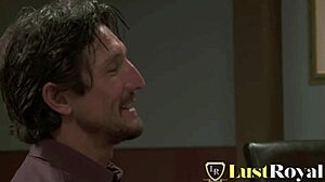 smoking hot short-haired secretary rides boss cowgirl style