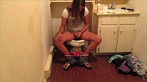 Hot cum load shot in friend's bathroom hidden!