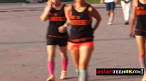 Sex tourist hunts petite Asian teen for outdoor fuck