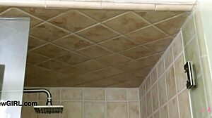 New Cute Brunette Enjoys Steamy Shower Session