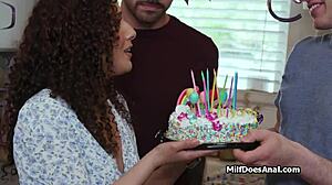 slutty latina milf takes anal gangbang on birthday!