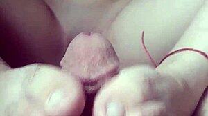 petite footjob leads to pussy masturbation and tit play