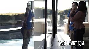 lesbian watches wife doggystyle fucked rough by neighbor