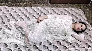 skinny indian milf gets bent over and creampied rough by hubby