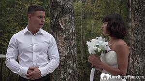 priest bends wife over doggystyle in mmf homemade threesome