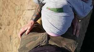 felicity feline bares her tattooed ass and tits in public outdoors